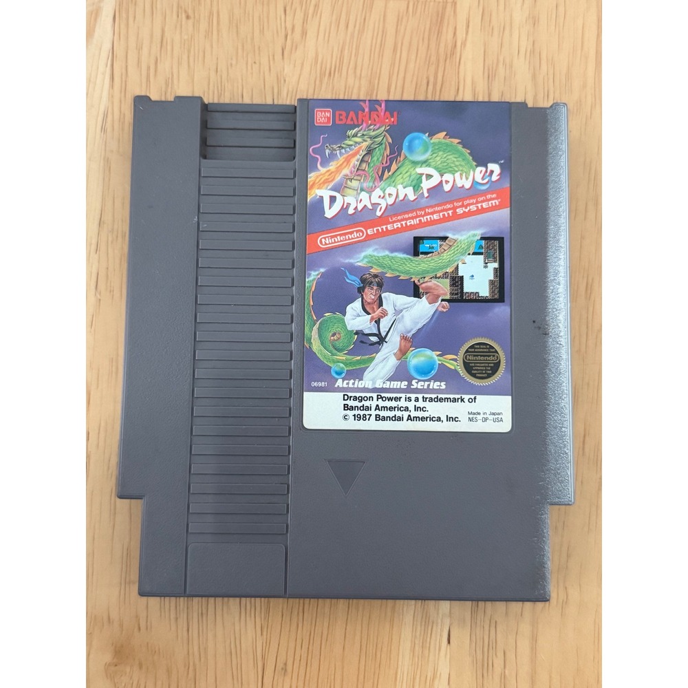 Dragon Power Nintendo NES 1987 Bandai Action Game Cartridge NES-DP-USA